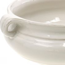 Artikel Blumentopf mit Henkel Übertopf Keramik Pflanztopf Weiß Ø22cm
