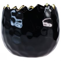 Artikel Keramik-Pflanztopf Ei-Design Schwarz Ø10cm H8cm 2er-Set