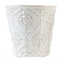 Artikel Blumentopf Keramik Übertopf Weiß Creme Beige Ø13,5cm 2St
