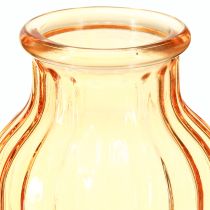 Artikel Blumenvase Glas Retro-Design Orange Ø11cm H14,5cm – 2er Set
