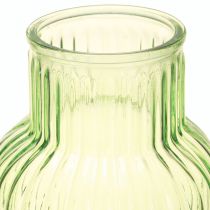 Artikel Grüne Glasvase mit Rillen 20cm Retro-Design für Blumen