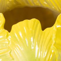 Artikel Blumenvase aus Polyresin mit Tulpenmotiv, 16 cm, Gelb-Grün, Set mit 2 Stück, für Wohnrauminnenbereich