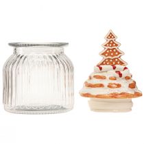 Artikel Bonboniere Glas mit Deckel Tannenbaum-Motiv Ø11cm H21cm