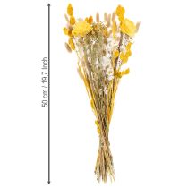 Artikel Trockenblumenstrauss mit gelben Sola-Holz Rosen 50cm für Innenbereich