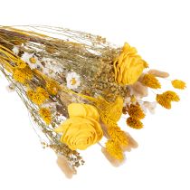 Artikel Trockenblumenstrauss mit gelben Sola-Holz Rosen 50cm für Innenbereich