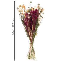 Artikel Trockenblumenstrauss aus getrockneten Blüten, mehrfarbig, 50 cm, für Tischdekoration im Landhausstil