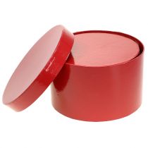 Artikel Blumenboxen aus Karton mit Kunststofffolie, Ø18/20cm, Rot glänzend, 2er-Set