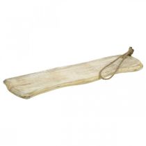 Holztablett, Tablett mit Kordel, Naturholz Weiß gewaschen, Shabby Chic L60cm