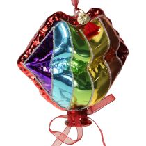 Artikel Glas-Christbaumschmuck in Herz- und Lippenform, Regenbogenfarben, 11,5 bis 12,5 cm