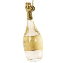 Artikel Sektflasche und Sektglas Anhänger-Set aus Glas 14cm Dekoration für Weihnachten und Silvester