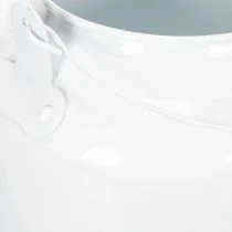 Artikel Weisser Metall-Übertopf in Teekannenform 27x20,5cm für Wohn- und Tischdekoration