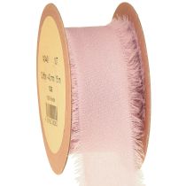 Artikel Chiffonband Rosa Stoffband Band mit Fransen 40mm 15m