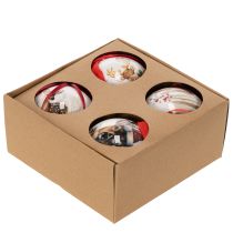 Artikel Weihnachtskugeln Hirschmotiv Kunststoff mit Aufhängeband 7cm 4er-Set