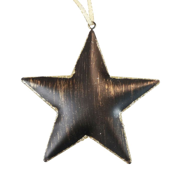 Artikel Christbaumschmuck Metallstern Schwarz Gold Ø15 cm, 3 Stück