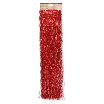 Christbaumschmuck Weihnachten, gewelltes Lametta Rot schimmernd 50cm