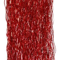 Christbaumschmuck Weihnachten, gewelltes Lametta Rot schimmernd 50cm