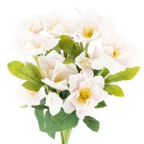 Artikel Künstlicher Christrosen-Bund 35cm Rosa-Weiss Kunststoff 6-Stück