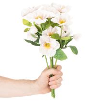 Artikel Künstlicher Christrosen-Bund 35cm Rosa-Weiss Kunststoff 6-Stück