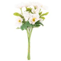Artikel Künstlicher Christrosen-Bund 35cm Rosa-Weiss Kunststoff 6-Stück