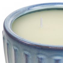 Artikel Citronella Duftkerze im Keramiktopf Ø18cm Hellblau mit Zitrone