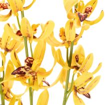 Artikel Künstliche Cymbidium Orchidee 95 cm Gelb-Grün-Bordeaux 2 Stück