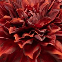 Artikel Kunstblume Dahlie aus Seidenstoff Rot mit Stiel 68cm
