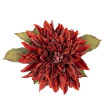 Artikel Kunstblume Dahlie aus Seidenstoff Rot mit Stiel 68cm