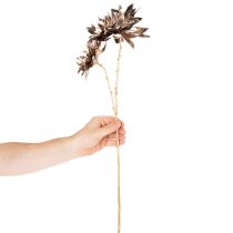 Artikel Künstliche Dahlie langstielig mit zwei Blüten 75 cm Metallic Champagner