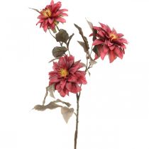 Artikel Kunstblume Dahlie Rot, Seidenblume Herbst 72cm Ø9/11cm