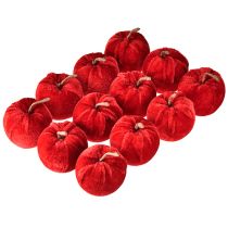 Artikel Deko Äpfel aus Stoff Ø5cm H6cm Rot im Samt-Look für Herbstdekoration, 12 Stück