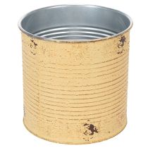 Artikel Deko-Pflanztopf aus Metall, Ø15,5cm, H15cm, Apricot mit Vintage-Motiv