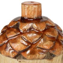 Artikel Deko Eicheln aus Holz 10 cm Grün Orange Rot - Tischdekoration Herbst 3er Set