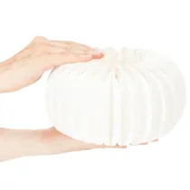 Artikel Wabenpapier Kürbis rund 24 cm weiss für Trockenblumen und Herbstdeko, 4 Stück