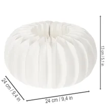 Artikel Wabenpapier Kürbis rund 24 cm weiss für Trockenblumen und Herbstdeko, 4 Stück