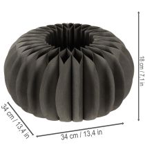 Artikel Kürbis Tischdeko aus Wabenpapier rund Dunkelgrau 34 cm 2 Stück