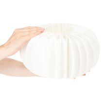 Artikel Papier-Dekokugel Kürbisform 34cm Weiss 2er-Set