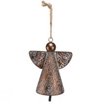 Artikel Deko Glocke Schutzengel aus Metall Bronze und Weiss 21x13,5x24cm für Wohnbereich und saisonale Gestaltung