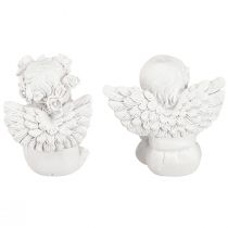 Artikel Dekofigur Engel mit Herz, Weiss, Polyresin, 5 cm, 6er-Set