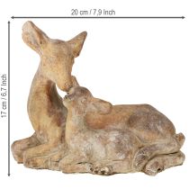 Artikel Dekofigur Reh mit Kitz aus Steinguss Braun-Weiss 20x11x17cm Innenbereich