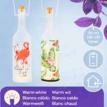Artikel Deko-Flaschen LED Glas Flamingo 37,5 cm Warmweiss 2er-Set