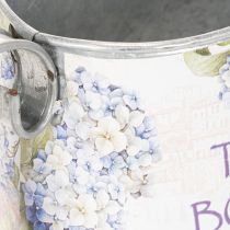 Artikel Deko Giesskanne Metall Hortensien Blumen Motiv 30x11x14,5cm für Innenbereich