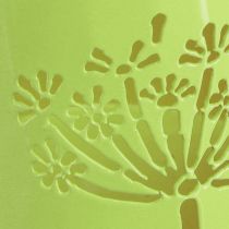 Artikel Deko Gießkanne Metall Pusteblume Grün H12cm 2St Deko Vase Shabby