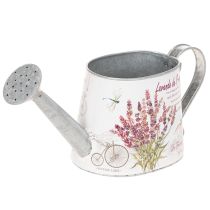 Artikel Deko-Giesskanne Metall Weiss Lavendel-Motiv 30×11×14,5 cm für Innenbereich