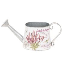 Artikel Deko-Giesskanne Metall Weiss Lavendel-Motiv 30×11×14,5 cm für Innenbereich