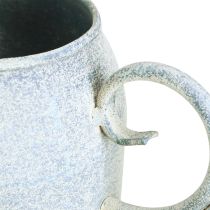 Artikel Deko-Giesskanne Metall Weiss-Blau 32x11x18cm für Innen- und Aussendekoration