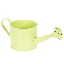 Artikel Deko-Giesskanne Set aus Metall Ø11cm H10cm, Lachs, Grün, Gelbgrün, 8 Stück