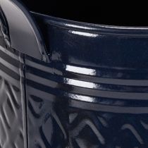 Artikel Deko-Giesskanne aus Metall 65cm Blau-Gold mit Karo-Muster für Innen und Balkon