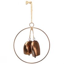 Artikel Weihnachtsglocken aus Metall in Bronze-Optik mit Dekoring Ø29cm