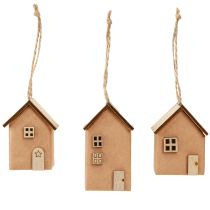 Artikel Deko-Häuschen-Set 9-teilig Holz Rotbraun ca. 6-7 cm