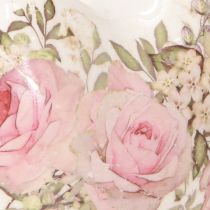 Artikel Deko Herzen mit Rose Keramik in Creme Rosa 8x8cm 3St